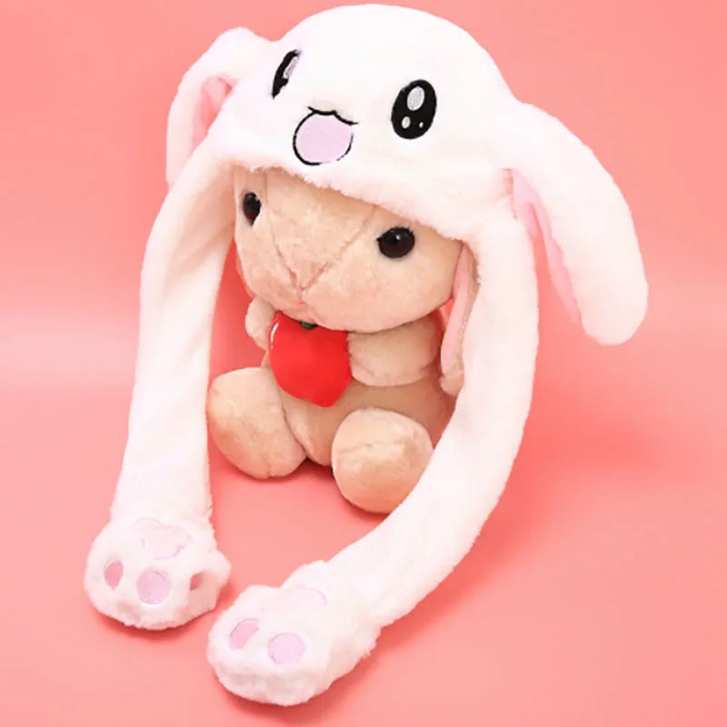 Cartoon Cuddly Moving Ear Rabbit Hat Dance Plush Toy Plush Cap Hat Soft Stuffed Animal Toy Toys for Children