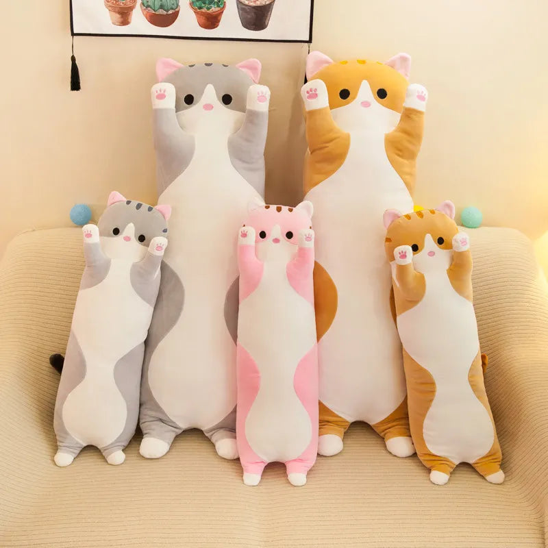 50-130CM Plush Toys Animal Cat Cute Creative Long Soft Toys Office Break Nap Sleeping Pillow Cushion Stuffed Gift Doll for Kids