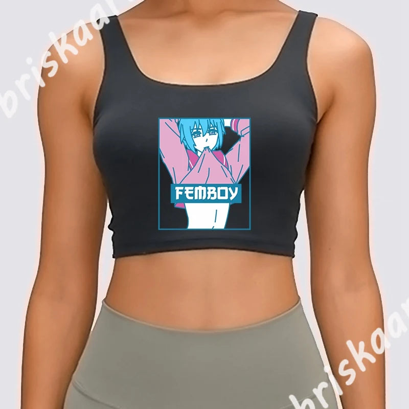 I Love Femboy Crop Top Women Size S-2xl Normal Spring Autumn Cool Top Femboy Hooters Tank Top For Girls