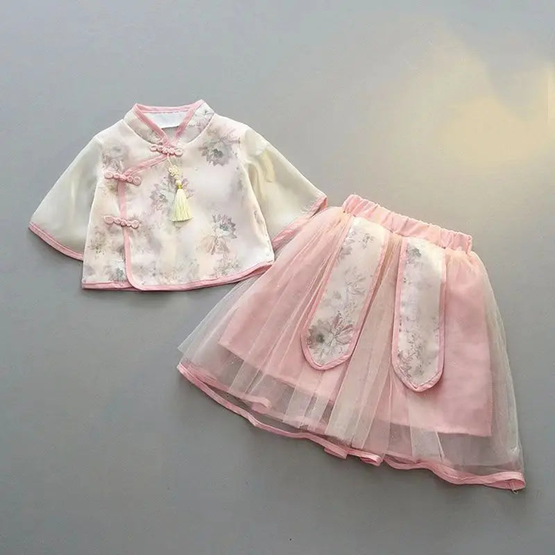 Girls Hanfu Summer Suit Skirt Super Fairy Fresh Princess Ancient  Chinese Style Children’s Clothes Little Girls Tang Clothes