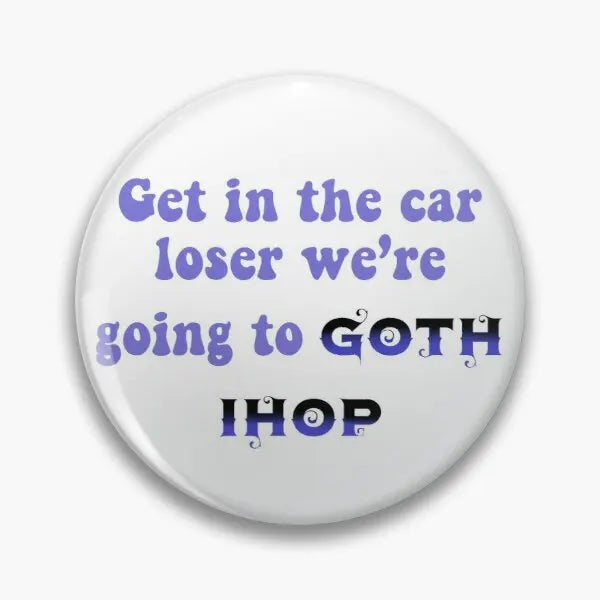 Femboy Goth Ihop Parody White Text Pride Flag  Loves Ds Soft Button Pin Customizable Clothes Lapel Pin Fashion Badge