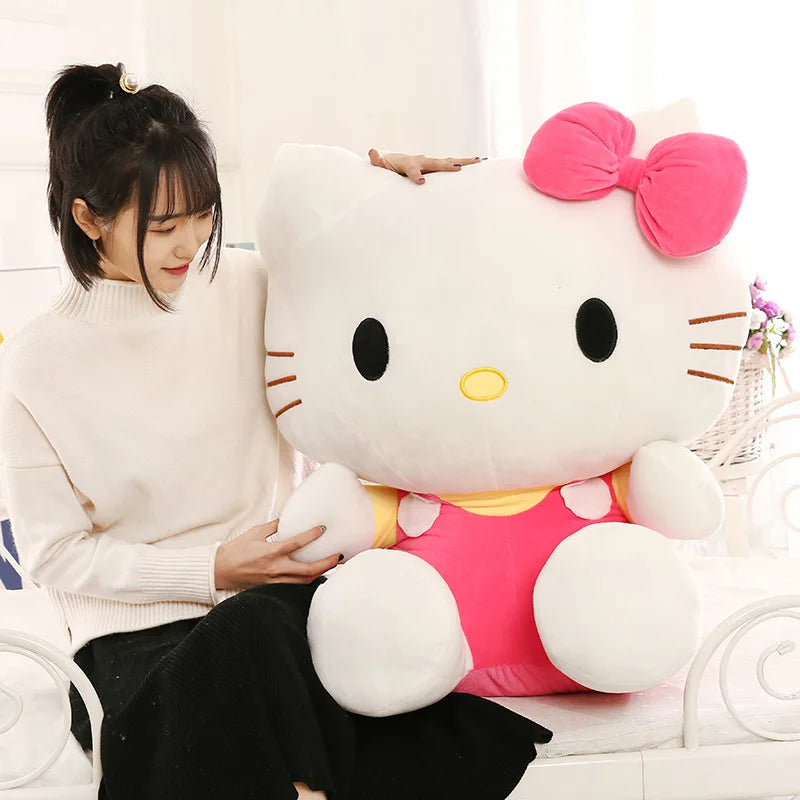 Big Size Sanrio Plush Hello Kitty Plush Room Decor Plushies Kawaii Dolls Hello Kitty Stuffed Animal Toy Ragdoll Home Xmas Gift