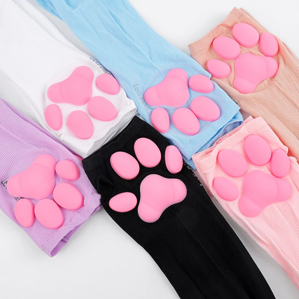 3D Cat Pad Paw Sleeves Sun Protection Cute Kitten Cat Paw Sexy Lolita Cosplay Arm Sleeves Cat Meat Cushion Gloves Sun Sleeves