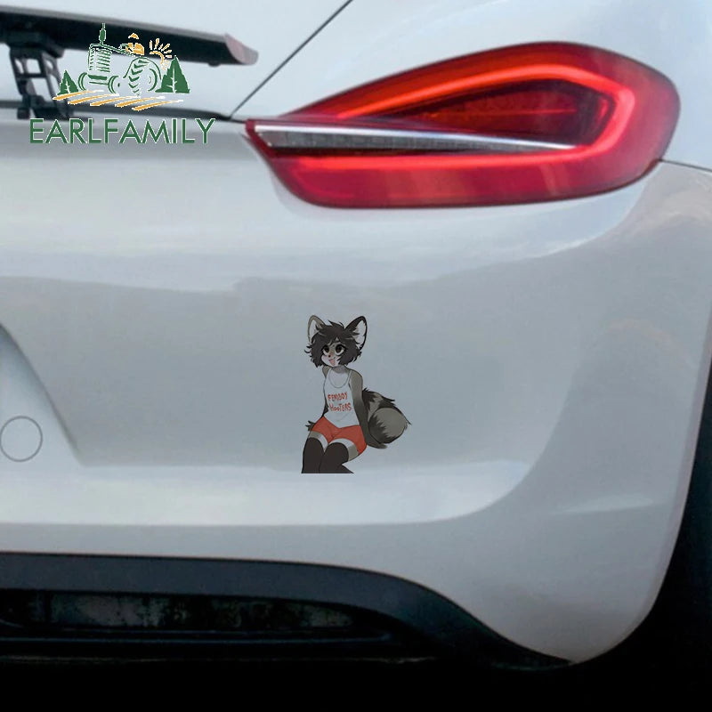 EARLFAMILY 13cm for Femboy Hooters Furry Car Stickers Car Door Protector Decal Windshield Vinyl Creative Caravan JDM Accessories