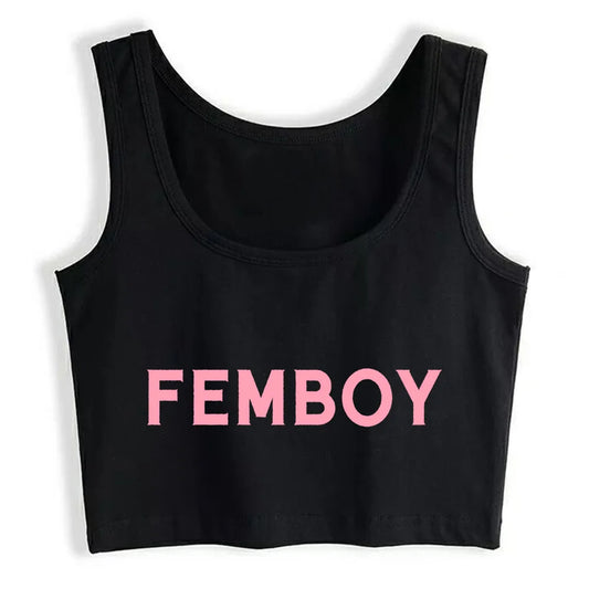 Crop Top Women Femboy Sissy Harajuku Emo Aesthetic Grunge Gym korean Tank Top Sexy Blouse Female Clothes Top Mujer Verano 2021