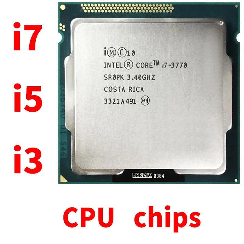 Used Intel Core i7 3770 3.4GHz 8M 5.0GT/s LGA 1155 i5 - 2300 2500 K 3570 4430 4590 3470  i3 4130 SR0PK CPU Desktop Processor